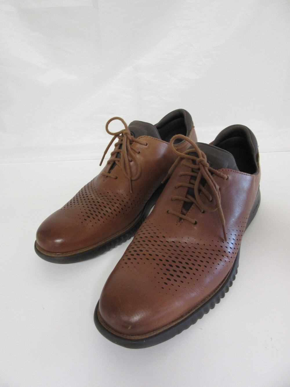COLE HAAN Men's Zerogrand Perforated Leather Oxfords British Tan 13M C2351